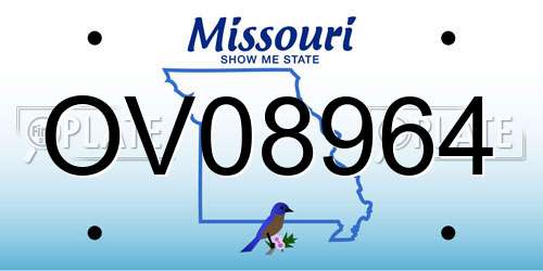OV08964 Missouri License Plate