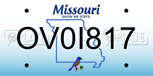 OV0I817 Missouri License Plate