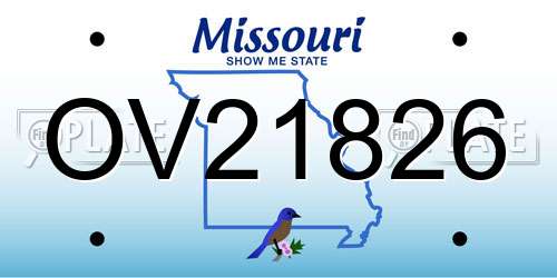 OV21826 Missouri License Plate