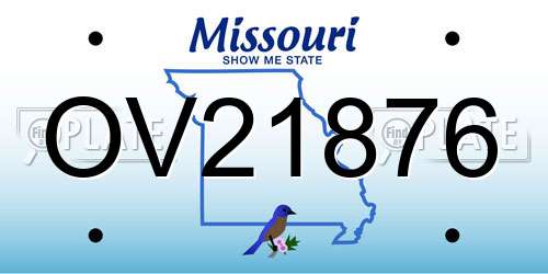 OV21876 Missouri License Plate