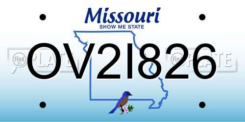 OV2I826 Missouri License Plate