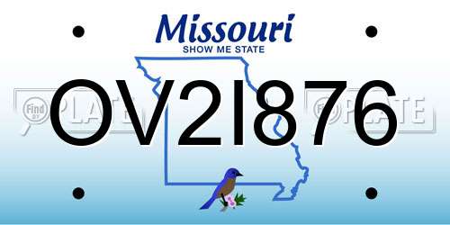 OV2I876 Missouri License Plate