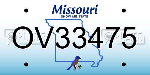 OV33475 Missouri License Plate