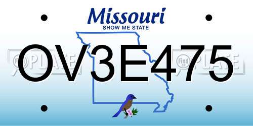 OV3E475 Missouri License Plate