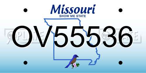 OV55536 Missouri License Plate