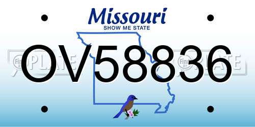OV58836 Missouri License Plate