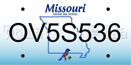 OV5S536 Missouri License Plate