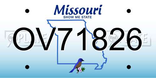OV71826 Missouri License Plate