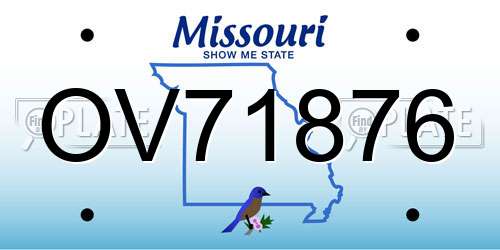 OV71876 Missouri License Plate