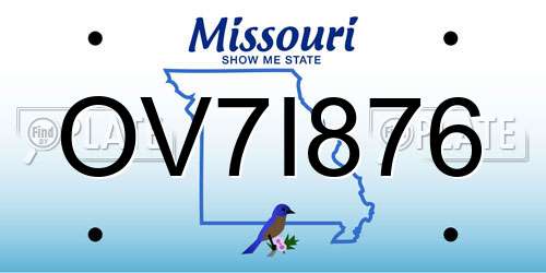OV7I876 Missouri License Plate