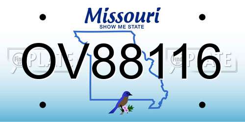 OV88116 Missouri License Plate