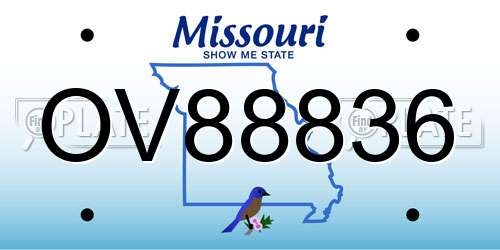 OV88836 Missouri License Plate