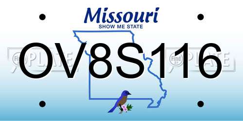 OV8S116 Missouri License Plate