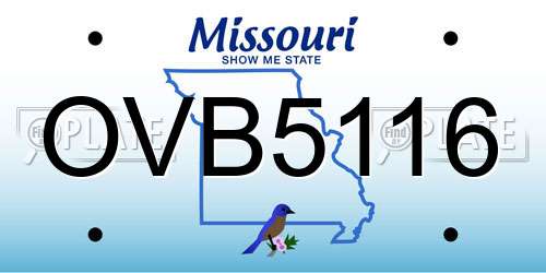 OVB5116 Missouri License Plate