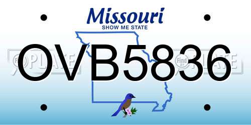 OVB5836 Missouri License Plate