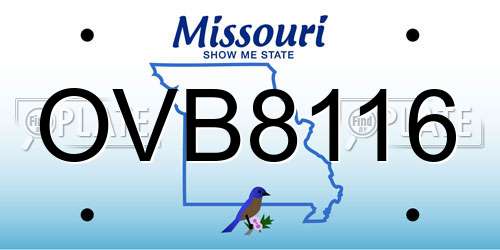 OVB8116 Missouri License Plate