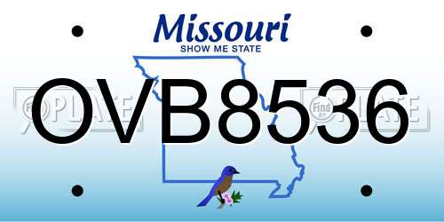 OVB8536 Missouri License Plate