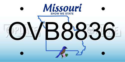 OVB8836 Missouri License Plate