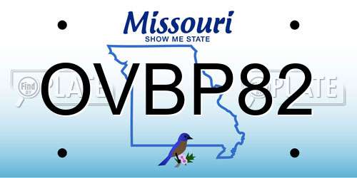 OVBP82 Missouri License Plate