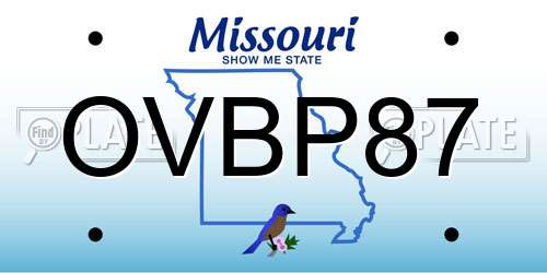 OVBP87 Missouri License Plate
