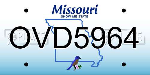 OVD5964 Missouri License Plate