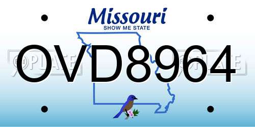 OVD8964 Missouri License Plate