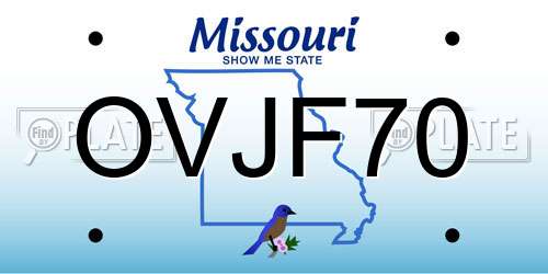 OVJF70 Missouri License Plate