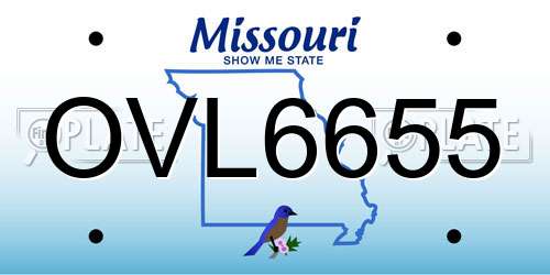 OVL6655 Missouri License Plate