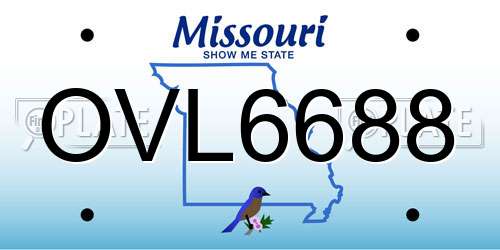OVL6688 Missouri License Plate