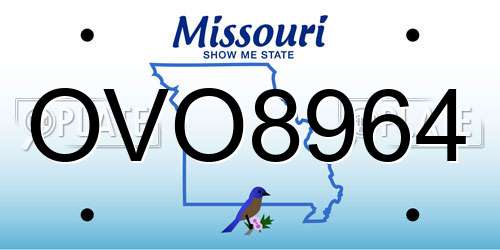 OVO8964 Missouri License Plate