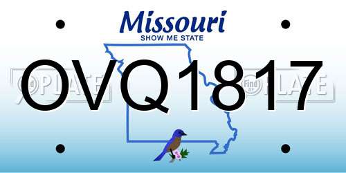 OVQ1817 Missouri License Plate