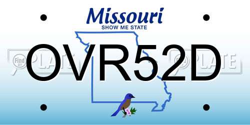 OVR52D Missouri License Plate