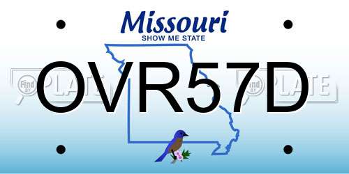 OVR57D Missouri License Plate