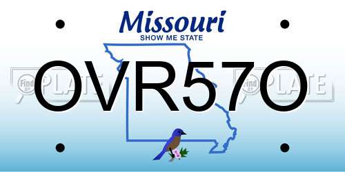 OVR57O Missouri License Plate