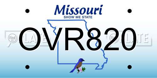 OVR820 Missouri License Plate