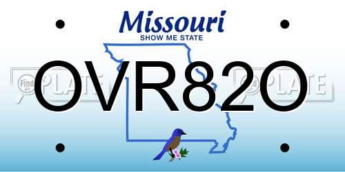 OVR82O Missouri License Plate