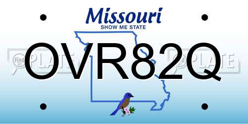 OVR82Q Missouri License Plate