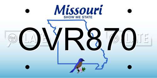 OVR870 Missouri License Plate
