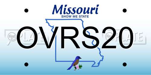 OVRS20 Missouri License Plate