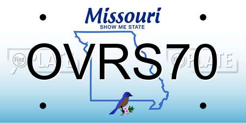 OVRS70 Missouri License Plate