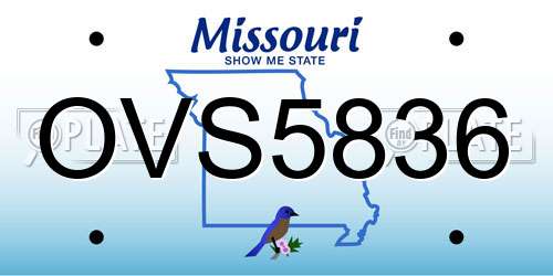 OVS5836 Missouri License Plate