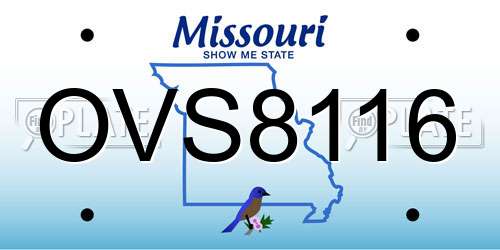 OVS8116 Missouri License Plate