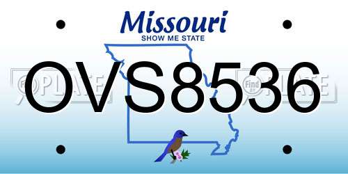 OVS8536 Missouri License Plate