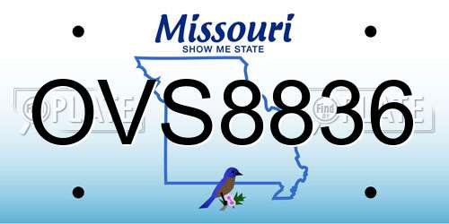 OVS8836 Missouri License Plate