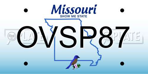 OVSP87 Missouri License Plate