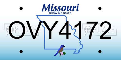 OVY4172 Missouri License Plate