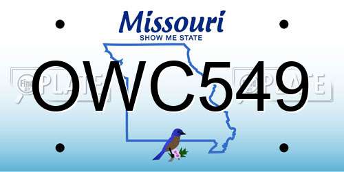 OWC549 Missouri License Plate