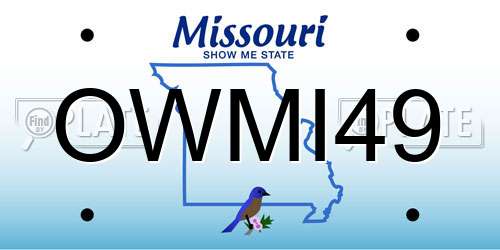 OWMI49 Missouri License Plate