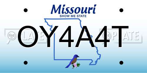 OY4A4T Missouri License Plate