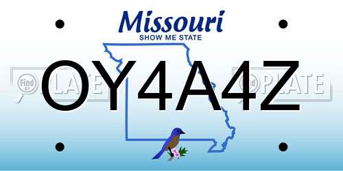 OY4A4Z Missouri License Plate